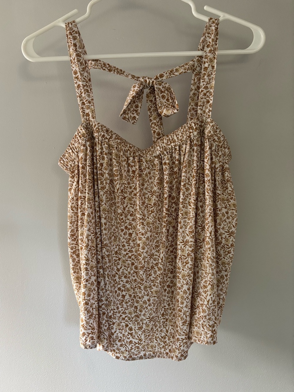Old Navy Floral Summer Tank in Cream and Brown